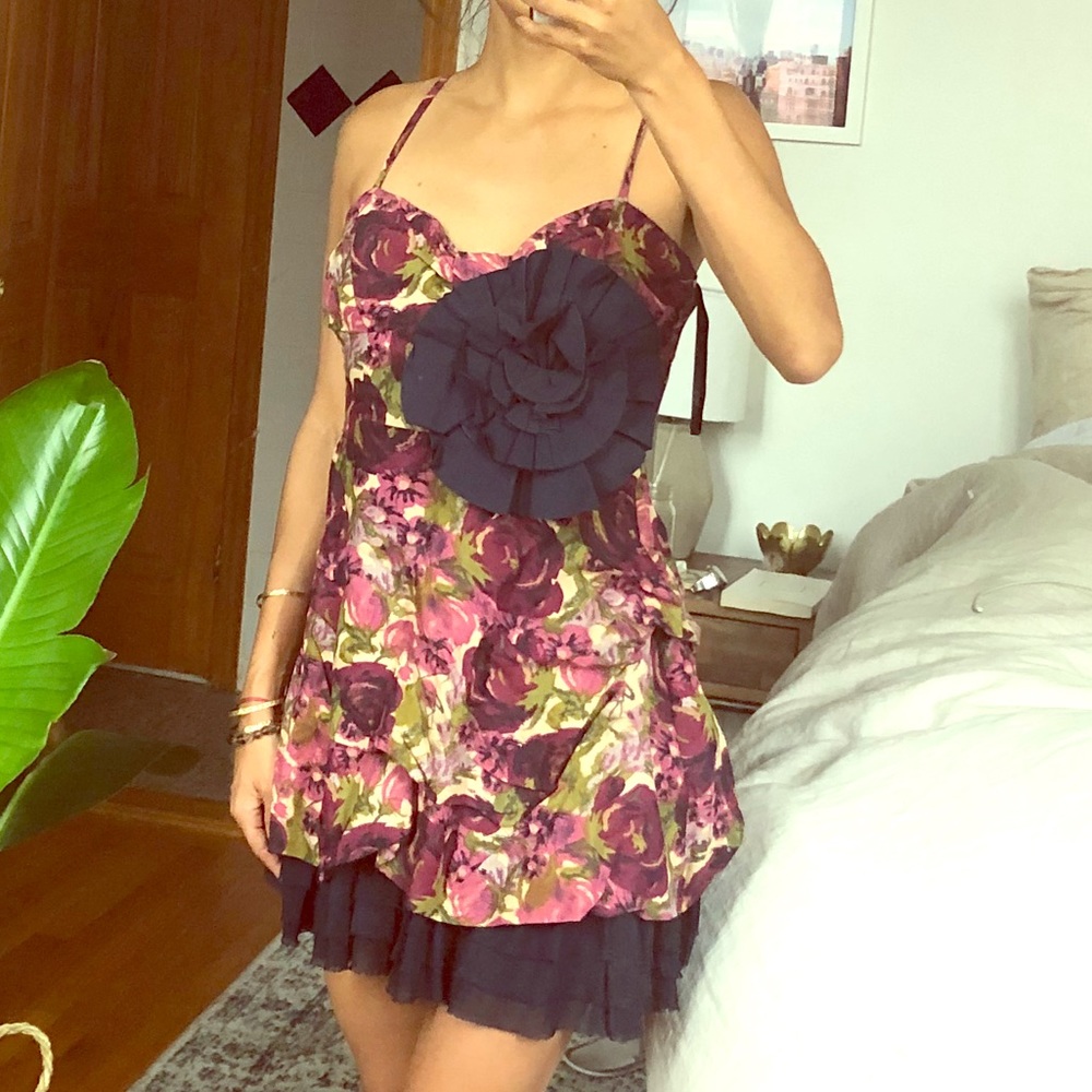 Patterned mini brunch dress xs